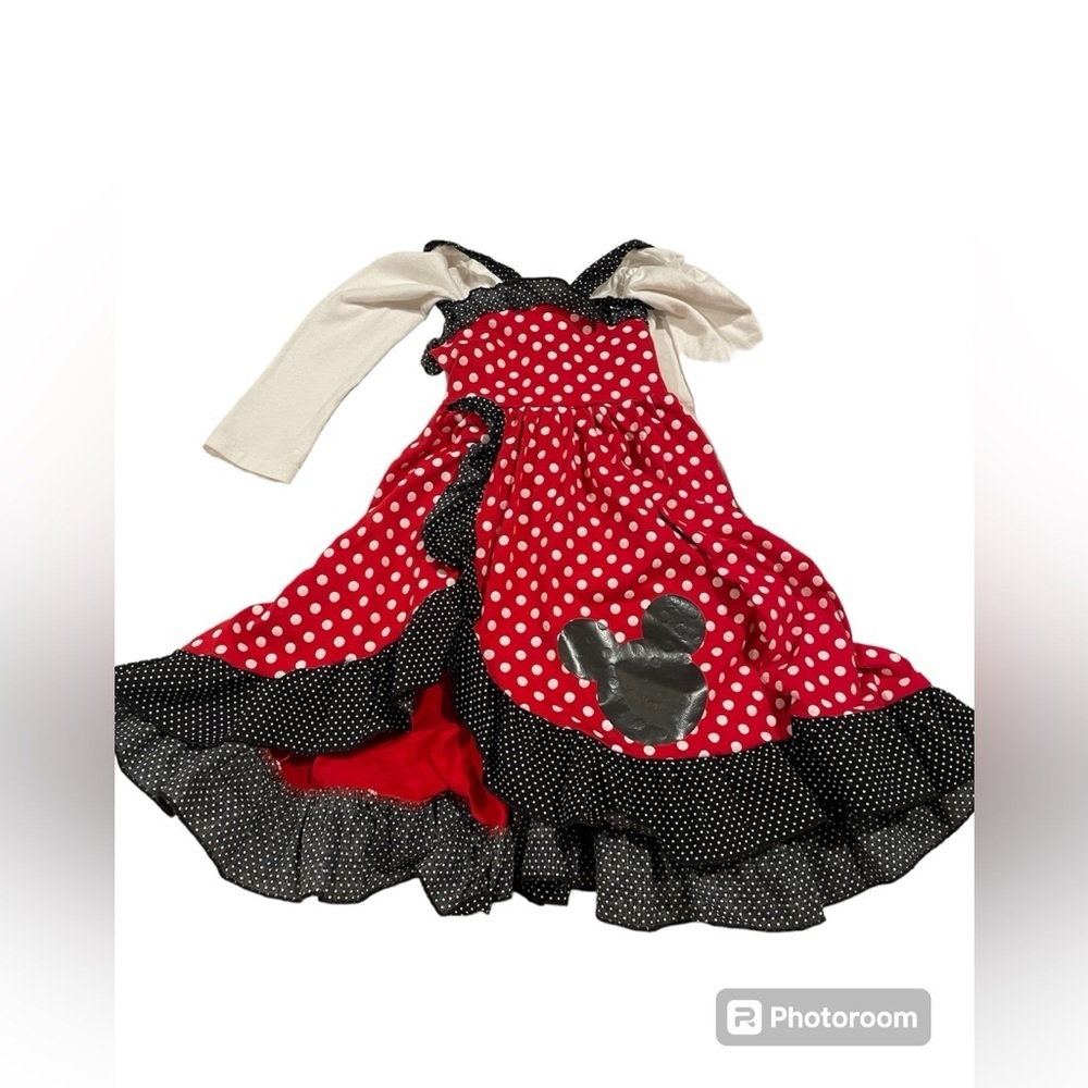 🟢Mickey/Minnie Mouse dress (non-branded) w/white Garananimals undershirt. 4t KK